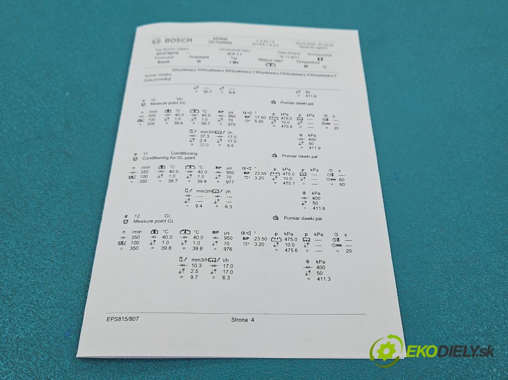 Vw Passat B5 1995-2005 1.9 tdi 131 HP manual 96 kW 1896 cm3 5- vstrekovacie čerpadlo 0414720216 (Vstrekovač paliva)