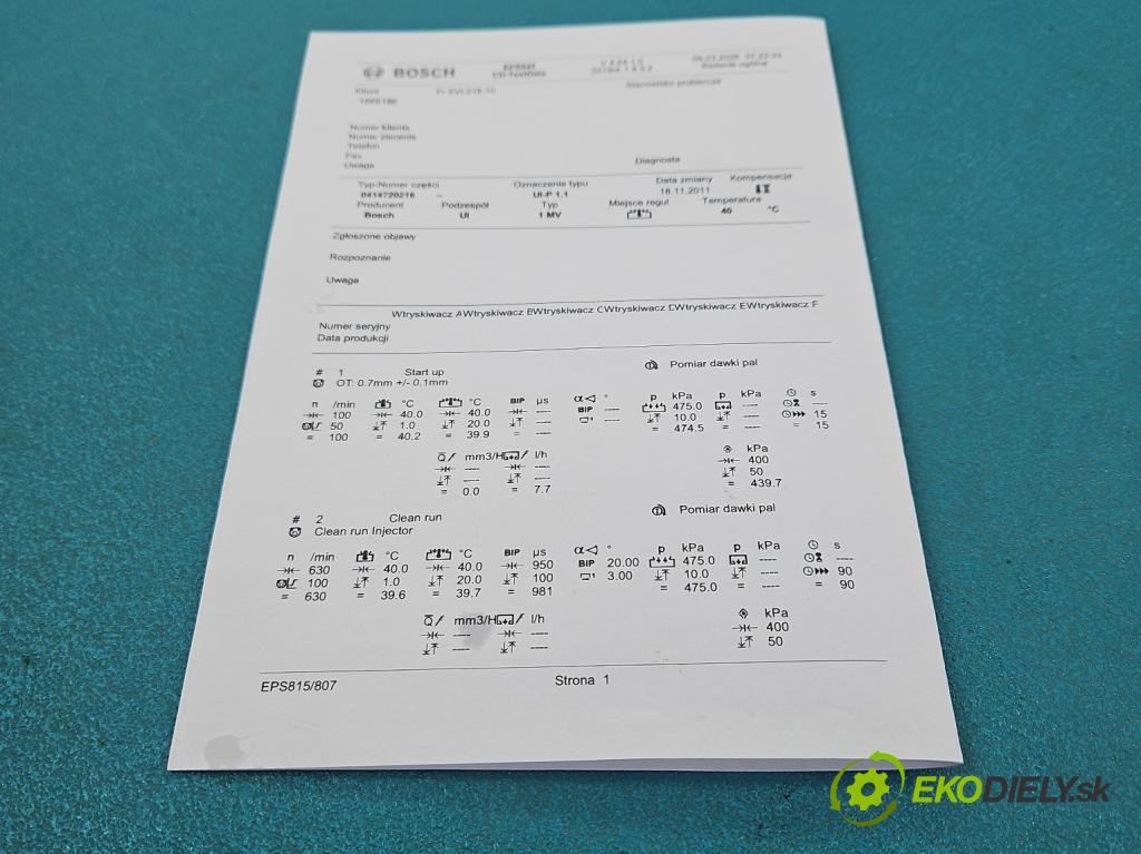Vw Passat B5 1995-2005 1.9 tdi 131 HP manual 96 kW 1896 cm3 5- vstrekovacie čerpadlo 0414720216 (Vstrekovač paliva)