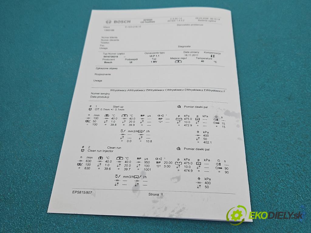 Audi A4 B6 2000-2004 1.9 TDI (AVF) 131 HP manual 96 kW 1896 cm3 4- vstrekovacie čerpadlo 0414720216 (Vstrekovač paliva)