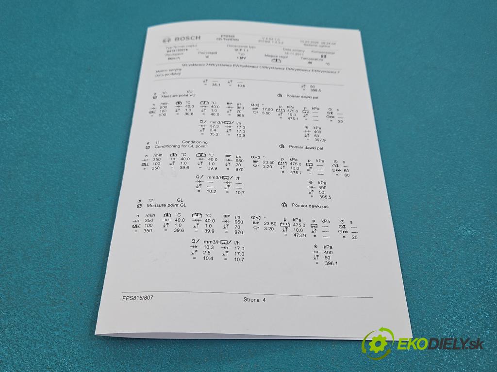 Vw Passat B5 1995-2005 1.9 tdi 131 HP manual 96 kW 1896 cm3 4- vstrekovacie čerpadlo 0414720216 (Vstrekovač paliva)