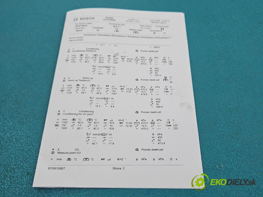 Vw Passat B5 1995-2005 1.9 tdi 131 HP manual 96 kW 1896 cm3 5- vstrekovacie čerpadlo 0414720216 (Vstrekovač paliva)