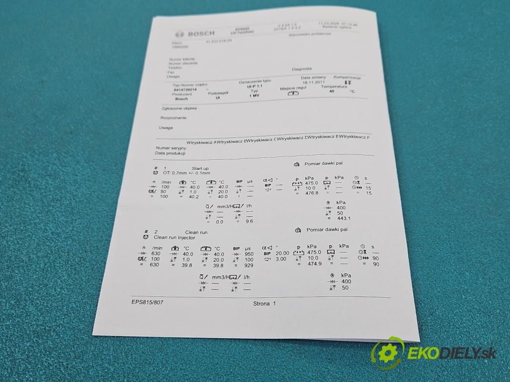 Vw Passat B5 1995-2005 1.9 tdi 131 HP automatic 96 kW 1896 cm3 5- vstrekovacie čerpadlo 0414720216 (Vstrekovač paliva)