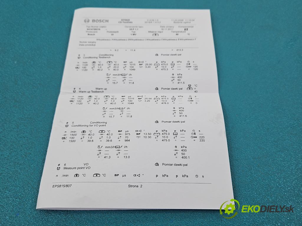 Vw Passat B5 1995-2005 1.9 TDi 131 HP manual 96 kW 1896 cm3 5- vstrekovacie čerpadlo 0414720216 (Vstrekovač paliva)
