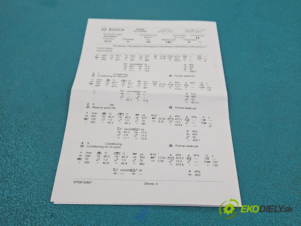 Vw Passat B5 1995-2005 1.9 TDi 131 HP manual 96 kW 1896 cm3 5- vstrekovacie čerpadlo 0414720216 (Vstrekovač paliva)