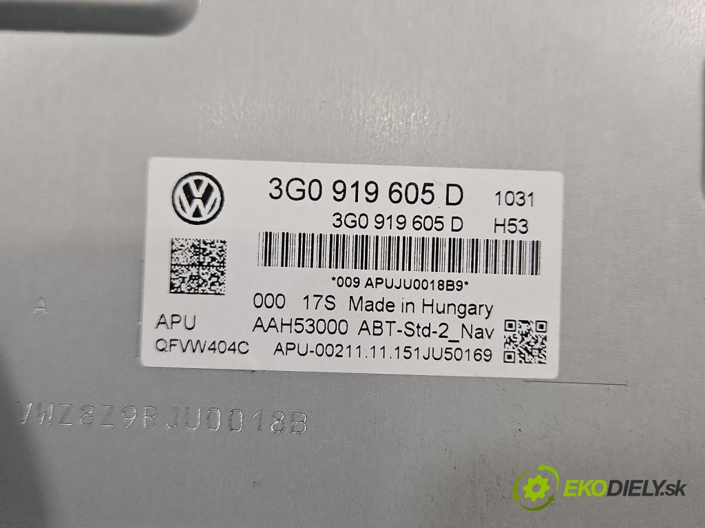 Vw Passat B8 2014 - 2.0 tdi 150 HP automatic 110 kW 1968 cm3 5- Radio originál 3G0919605D