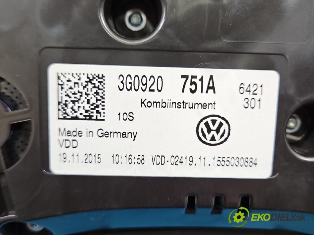 Vw Passat B8 2014 - 2.0 tdi 150 HP automatic 110 kW 1968 cm3 5- prístrojovka/ budíky 3G0920751A (Prístrojová doska)