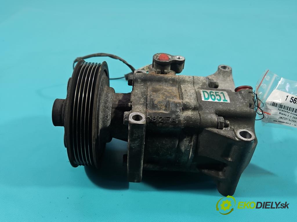 Mazda 2 II 2007-2014 1.3 16V 86 HP manual 63 kW 1349 cm3 3- Kompresor: klimatizácie V09A1AA4AK (Kompresor klimatizácie)