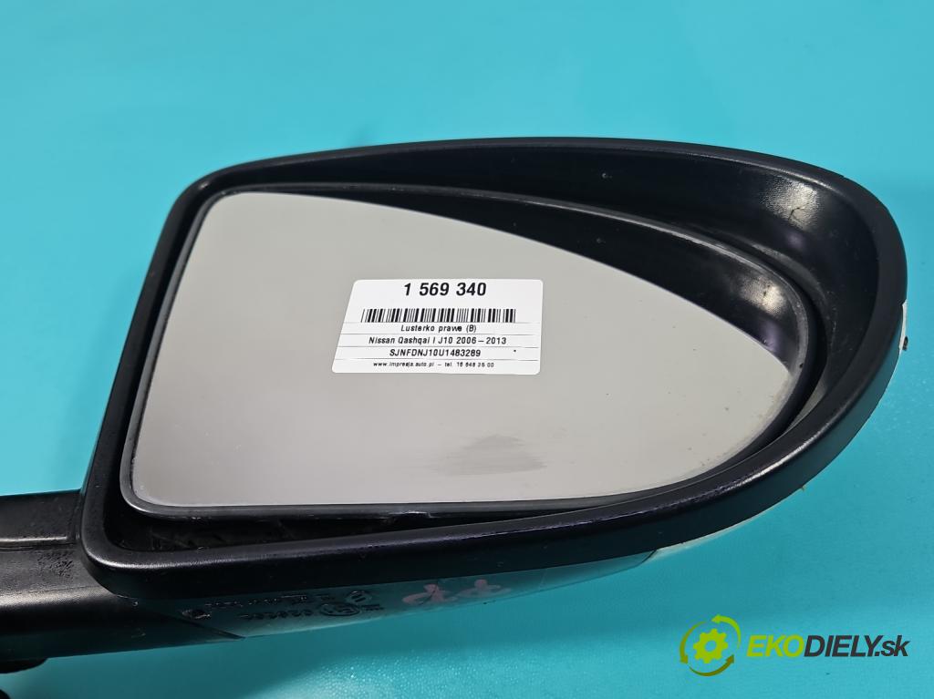Nissan Qashqai I J10 2006-2013 2.0 dci 150 HP manual 110 kW 1995 cm3 5- zrkadlo pravé  (Kľučka dverí ostatné)