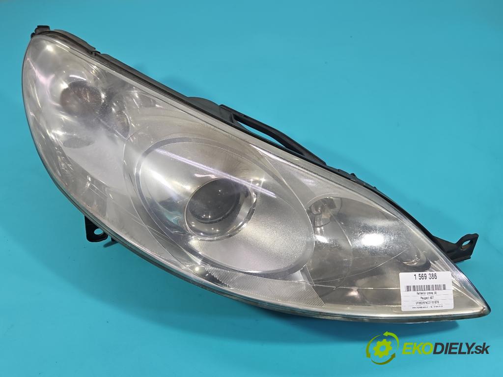 Peugeot 407 2.0 16V 136 HP manual 100 kW 1997 cm3 4- Reflektor: pravý 9641944180 (Svetlo predné pravé)