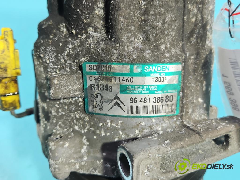 Peugeot 407 2.0 16V 136 HP manual 100 kW 1997 cm3 4- Kompresor: klimatizácie 9648138680 (Kompresor klimatizácie)