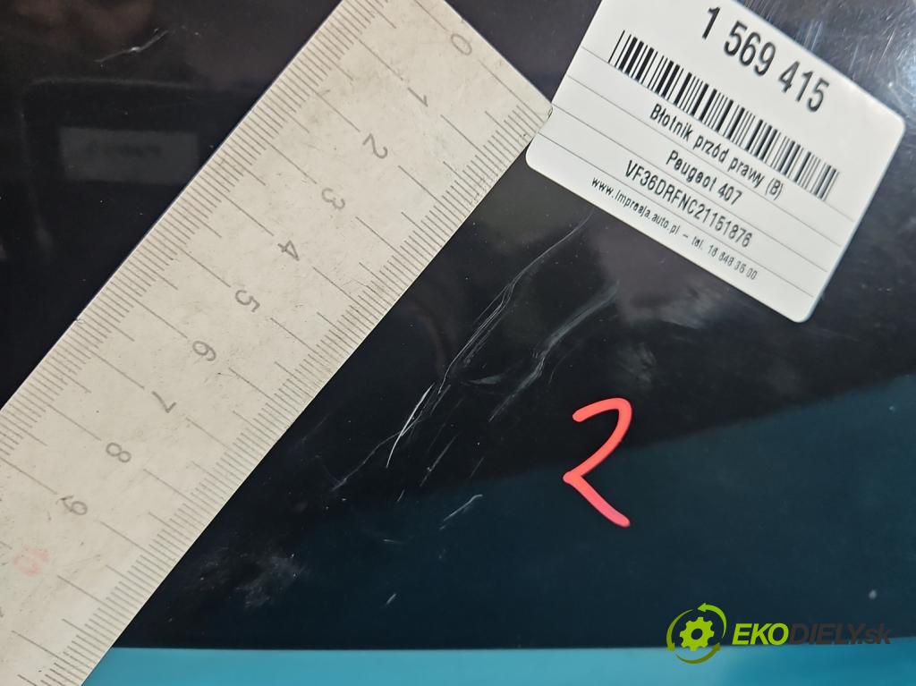 Peugeot 407 2.0 16V 136 HP manual 100 kW 1997 cm3 4- blatník predné pravý (Kľučka dverí ostatné)