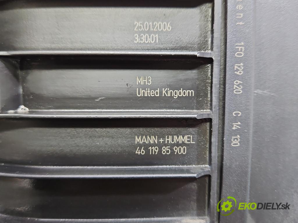 Vw Passat B6 2005-2010 1.6 8V 102 HP manual 75 kW 1595 cm3 5- obal filtra vzduchu 1F0129620 (Obal vzduchového filtra)