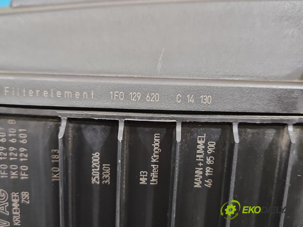 Vw Passat B6 2005-2010 1.6 8V 102 HP manual 75 kW 1595 cm3 5- obal filtra vzduchu 1F0129620 (Obal vzduchového filtra)