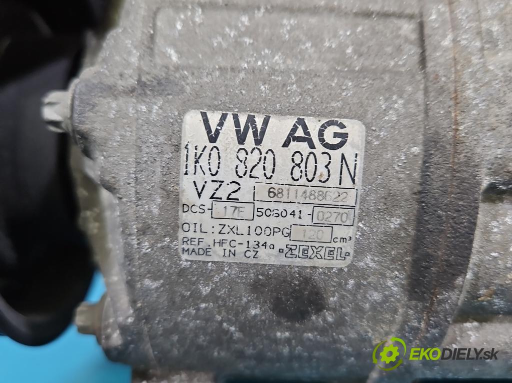 Vw Passat B6 2005-2010 1.6 8V 102 hp manual 75 kW 1595 cm3 5- Kompresor: klíma 1K0820803N (Kompresor klimatizace)