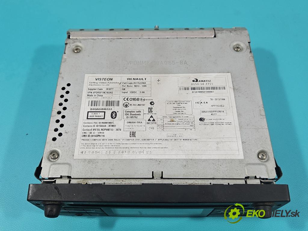 Renault Master III 2010-2024 2.3 dci 131 HP manual 96 kW 2299 cm3 5- Radio originál 281152296R