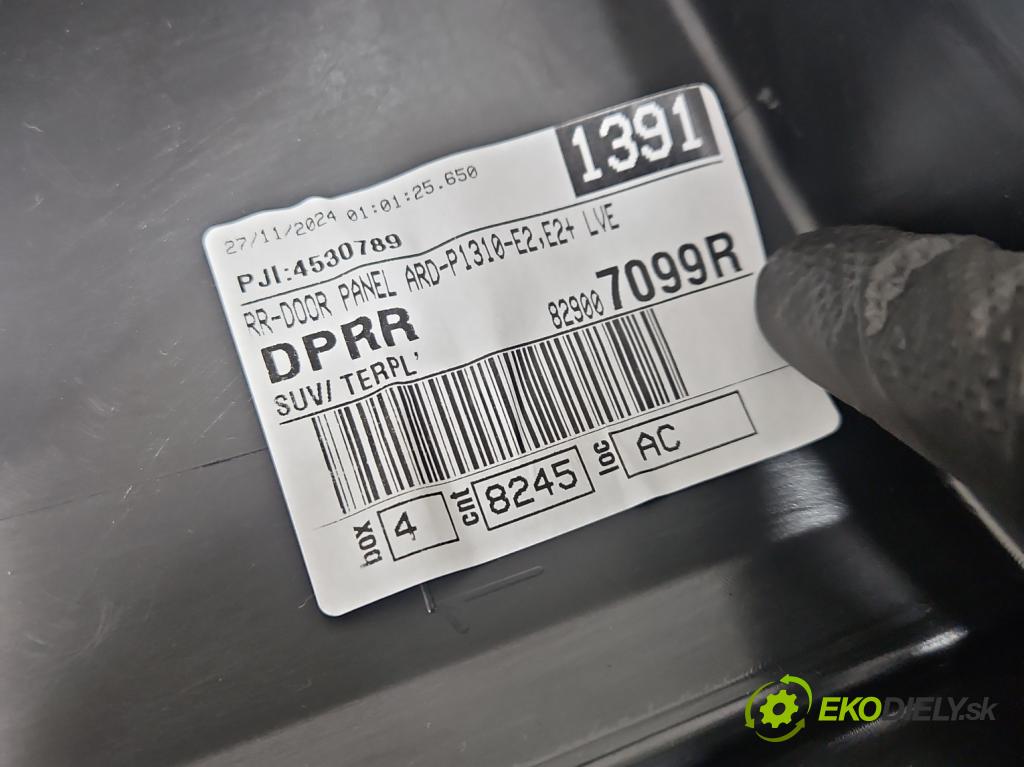 Dacia Duster III 24- 1.2 131 HP manual 96 kW 1199 cm3 5- Čalounictví: dvere zadné pravé 829009784R