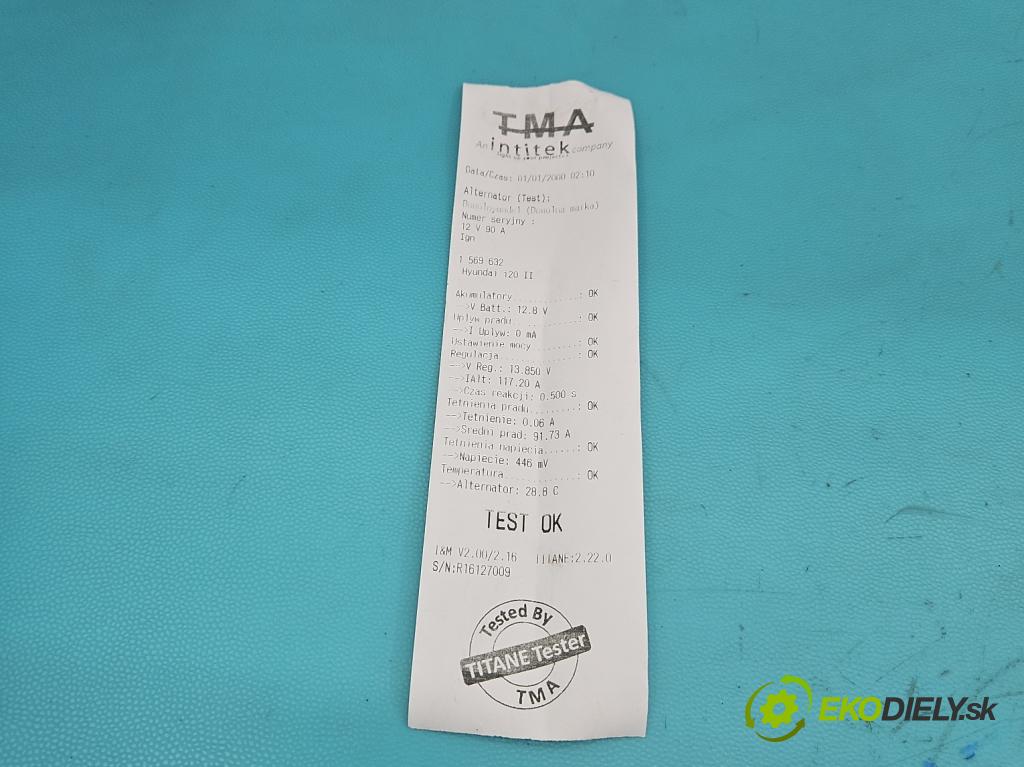Hyundai i20 II 2014 -2020 1.2 16V 84KM manual 62 kW 1248 cm3 5- Alternator 2622650 (Alternátor)