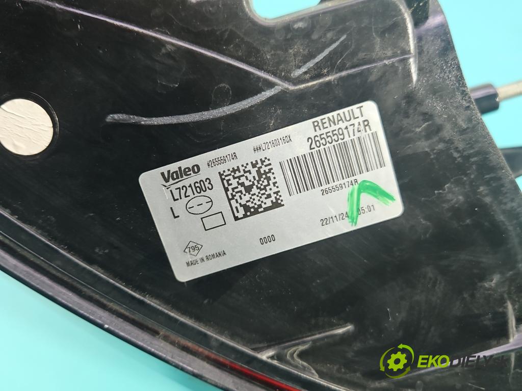 Dacia Duster III 24- 1.2 131 HP manual 96 kW 1199 cm3 5- svetlo / reflektor zadné ľavé 265559174R (Kľučka dverí ostatné)