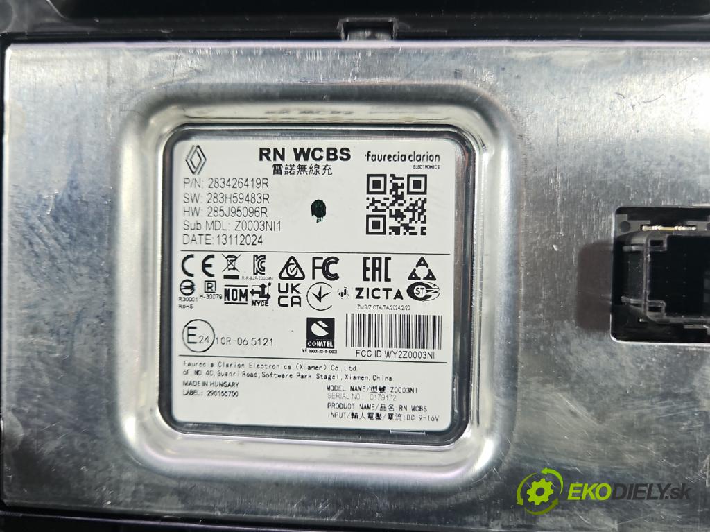 Dacia Duster III 24- 1.2 131 HP manual 96 kW 1199 cm3 5- Nabíjačka 283426419R