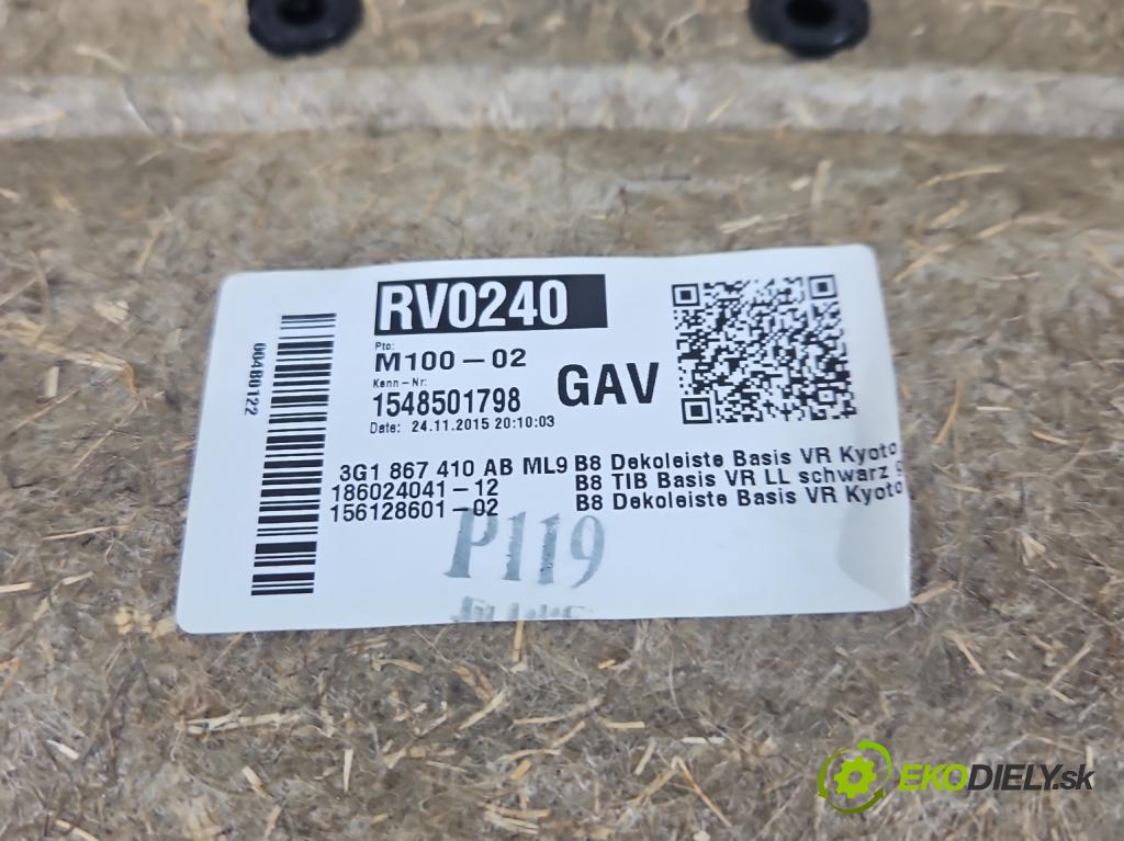 Vw Passat B8 2014 - 2.0 tdi 150 HP automatic 110 kW 1968 cm3 5- Čalounictví: dvere predné pravé 197018651