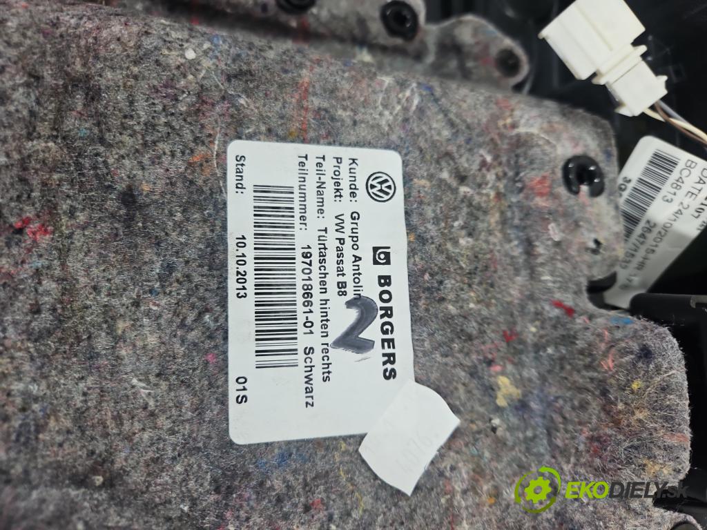 Vw Passat B8 2014 - 2.0 tdi 150 HP automatic 110 kW 1968 cm3 5- Čalounictví: dvere zadné pravé 197019781-21