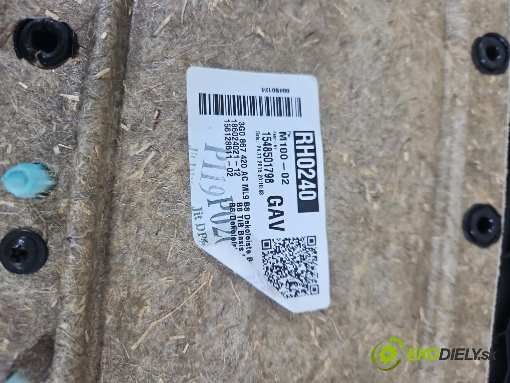 Vw Passat B8 2014 - 2.0 tdi 150 HP automatic 110 kW 1968 cm3 5- Čalounictví: dvere zadné pravé 197019781-21