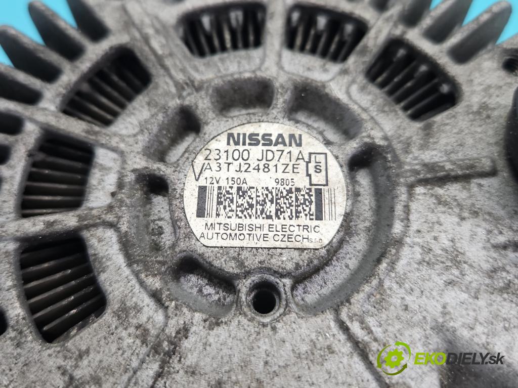 Nissan Qashqai I J10 2006-2013 2.0 dci 150 HP manual 110 kW 1995 cm3 5- Alternator 23100JD71A (Alternátor)