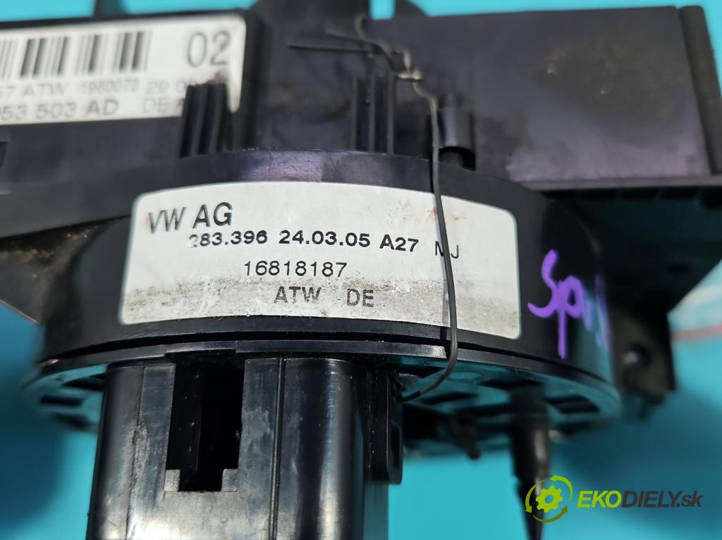 Seat Ibiza III 6L 2002-2008 1.4 16V 75 hp manual 55 kW 1390 cm3 3- Přepínač sdružený 6Q0953503AD (Páčky pod volantem)