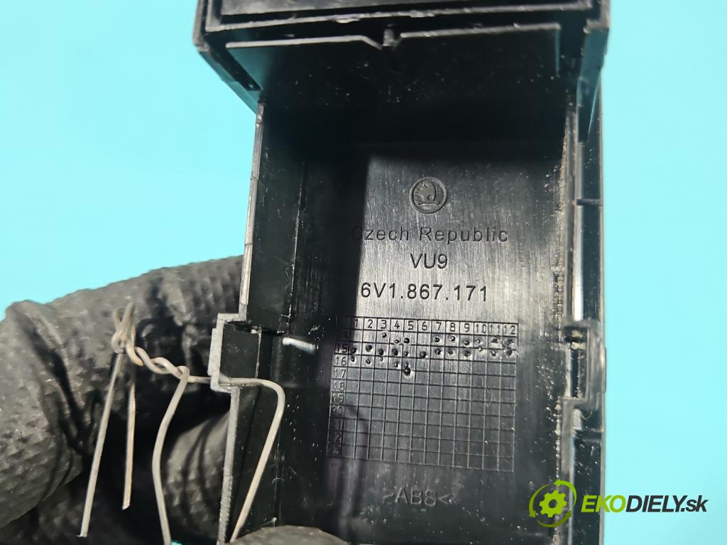 Skoda Fabia III 2014- 2021 1.0 MPI 60 hp manual 44 kW 999 cm3 5- Přepínač oken zpětných zrcátek 6V1867171