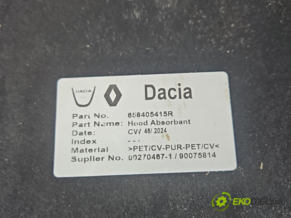 Dacia Duster III 24- 1.2 131 HP manual 96 kW 1199 cm3 5- Zvuková izolácia kapoty 658405415R