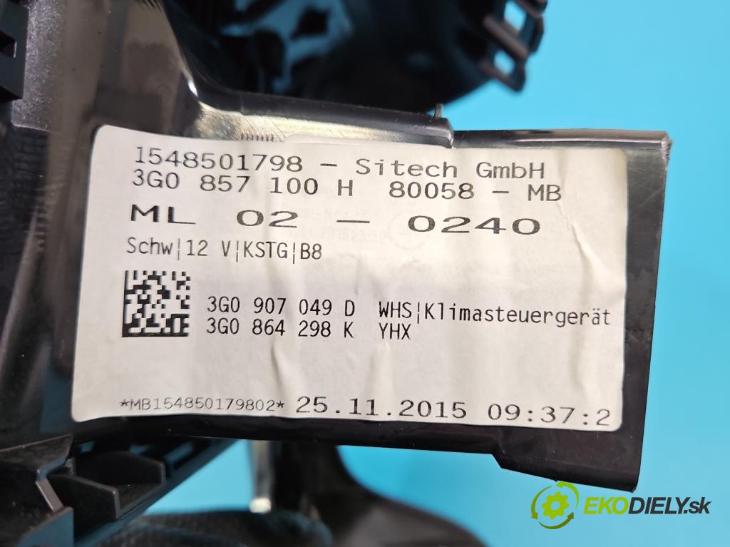 Vw Passat B8 2014 - 2.0 tdi 150 hp automatic 110 kW 1968 cm3 5- Mřížka: topení 3G0864298K