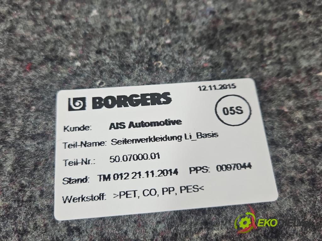 Vw Passat B8 2014 - 2.0 tdi 150 HP automatic 110 kW 1968 cm3 5- Čalounictví: kufra: ľavé 3G9867427K