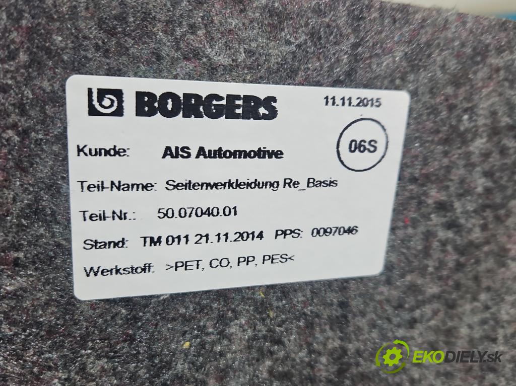 Vw Passat B8 2014 - 2.0 tdi 150 HP automatic 110 kW 1968 cm3 5- Čalounictví: kufra: pravé 3G9867428