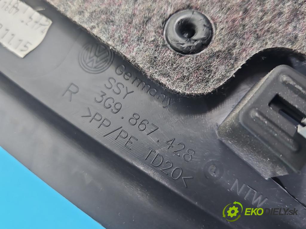 Vw Passat B8 2014 - 2.0 tdi 150 HP automatic 110 kW 1968 cm3 5- Čalounictví: kufra: pravé 3G9867428