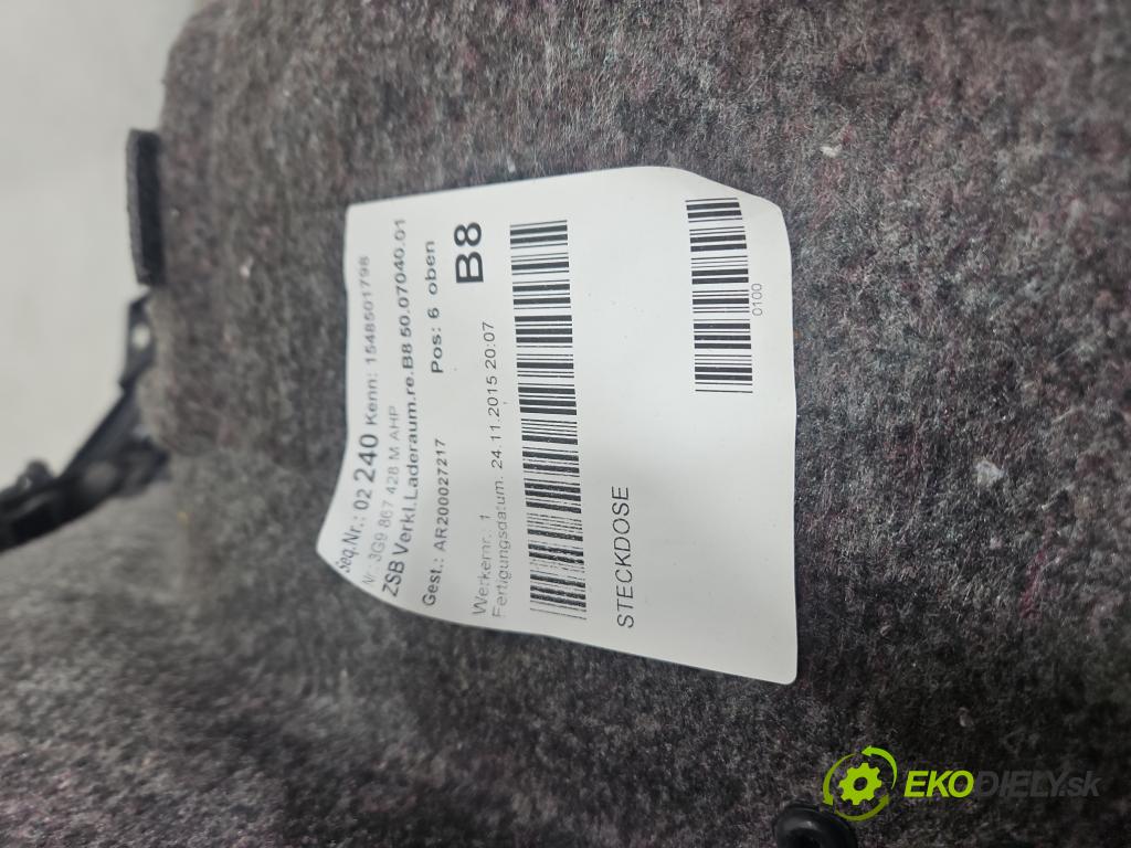 Vw Passat B8 2014 - 2.0 tdi 150 HP automatic 110 kW 1968 cm3 5- Čalounictví: kufra: pravé 3G9867428