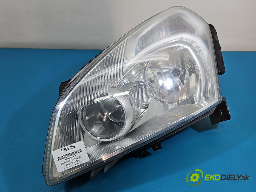 Nissan Qashqai I J10 2006-2013 2.0 dci 150 HP manual 110 kW 1995 cm3 5- Reflektor: ľavý 26060-JD90B (Kľučka dverí ostatné)