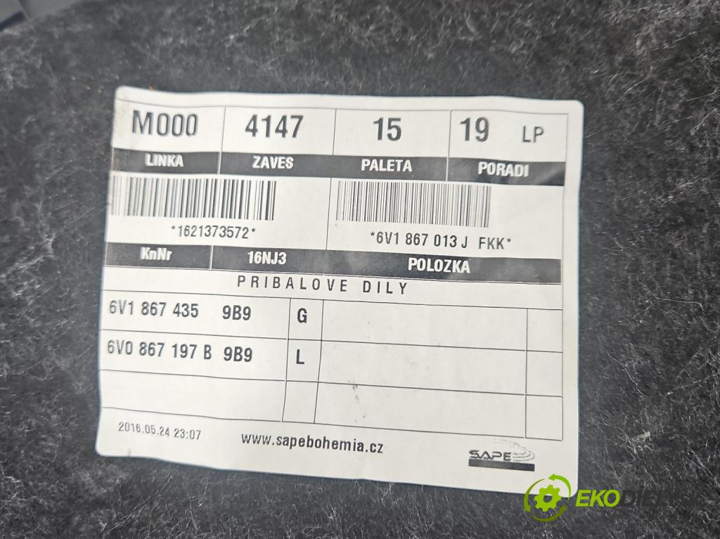 Skoda Fabia III 2014- 2021 1.0 MPI 60 HP manual 44 kW 999 cm3 5- Čalounictví: dvere predné ľavé