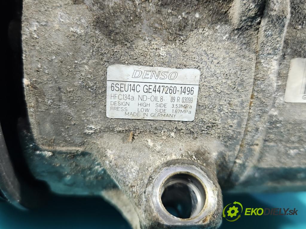 Toyota Verso 2009-2018 1.8 16V 147 HP manual 108 kW 1798 cm3 5- Kompresor: klimatizácie 447260-1496 (Kompresor klimatizácie)