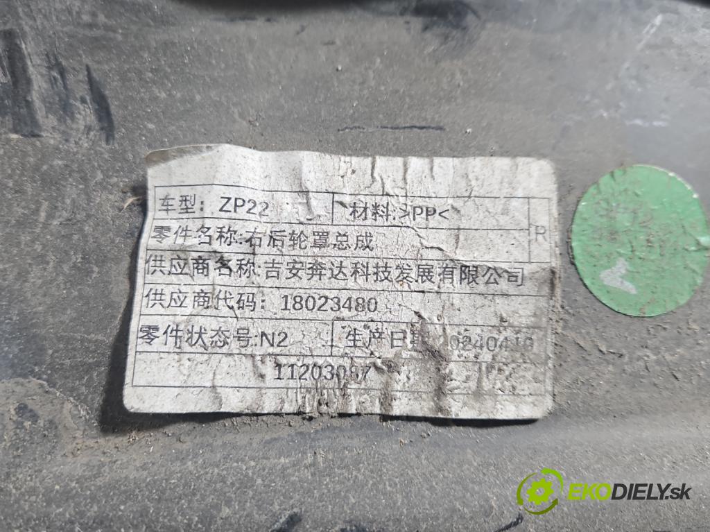 MG MG3  24- 1.5 16V 102 HP automatic 75 kW 1498 cm3 5- Blatník: zadné pravé 18023480