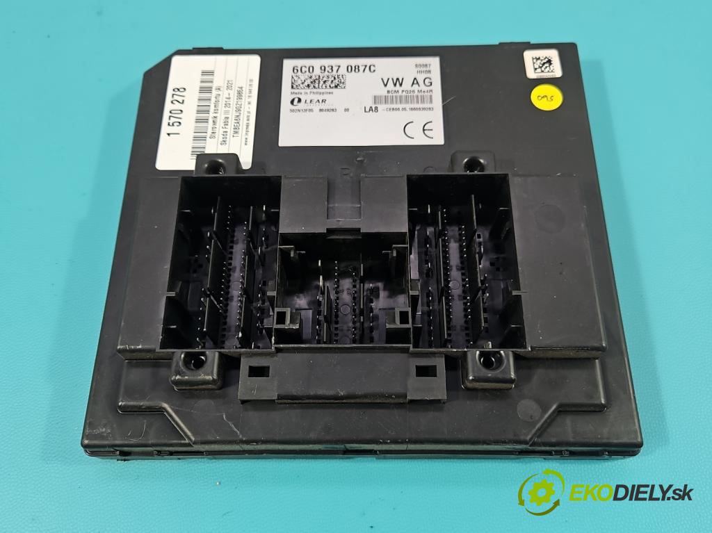 Skoda Fabia III 2014- 2021 1.0 MPI 60 hp manual 44 kW 999 cm3 5- řídící jednotka komfortu 6C0937087C