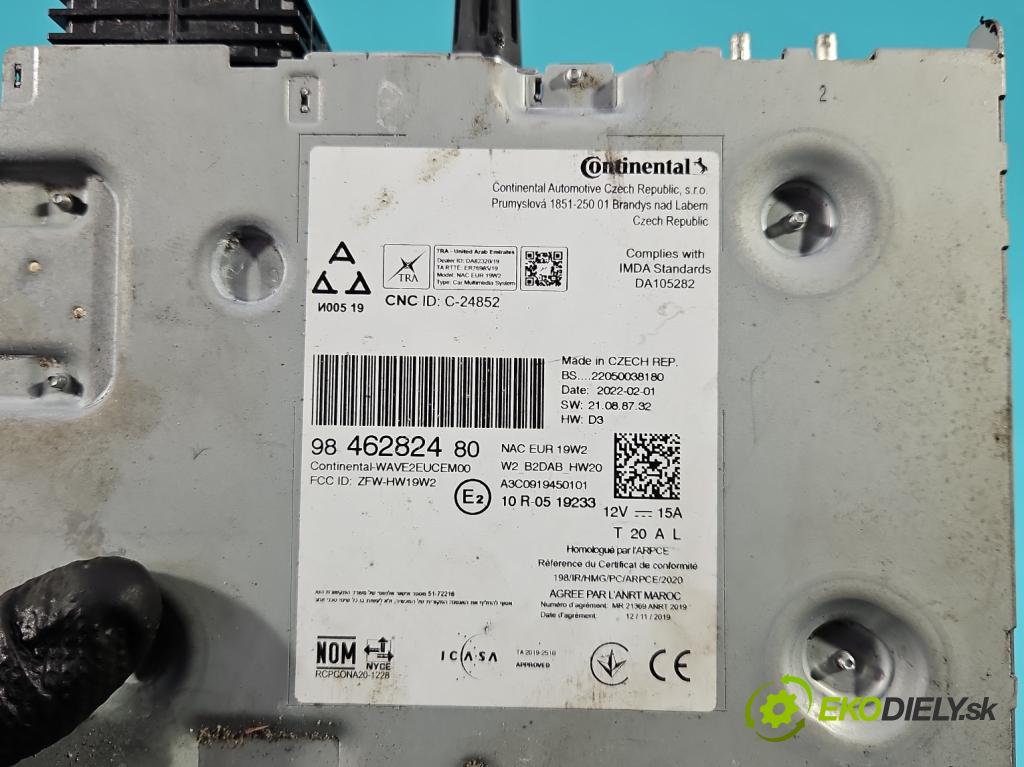 Citroen C3 III 2016-2024 1.2 12V 110 HP manual 81 kW 1199 cm3 5- Radio originál 9846282480