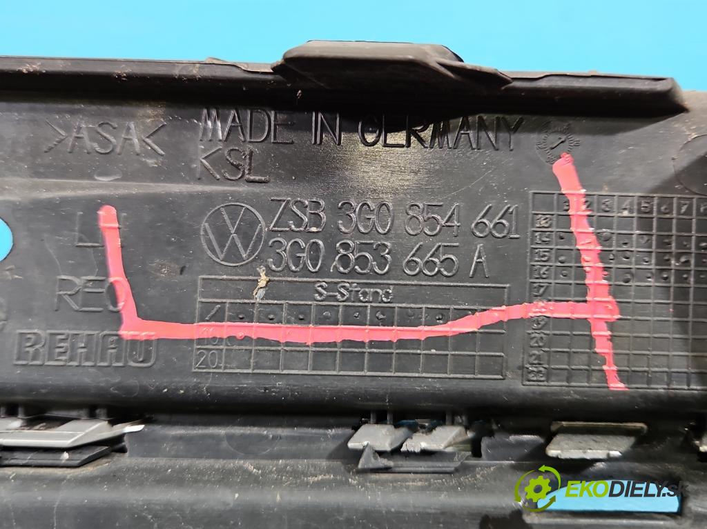 Vw Passat B8 2014 - 2.0 tdi 150 HP automatic 110 kW 1968 cm3 5- blenda mriežka: nárazník ľavé 3G0853665A