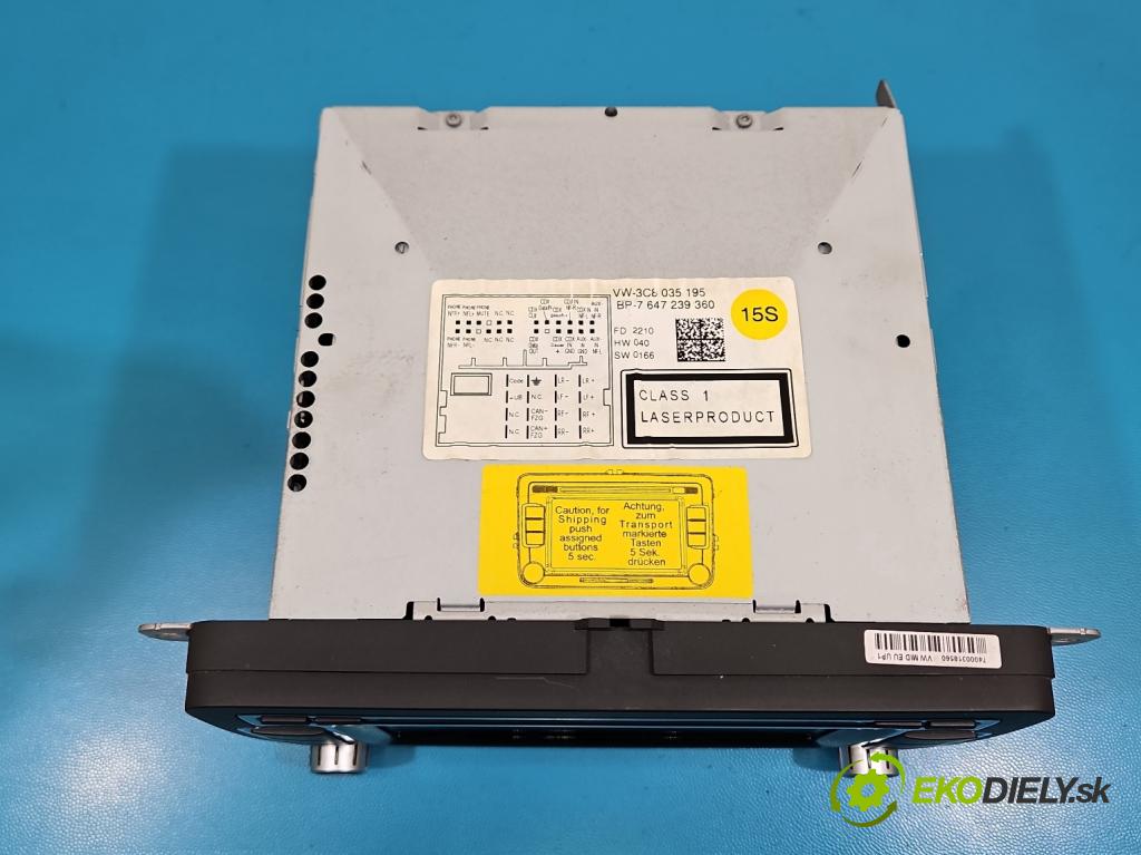 Vw Scirocco II 2008-2017 1.4 TSI 160 HP manual 118 kW 1390 cm3 3- Radio originál 3C8035195