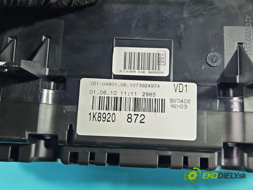 Vw Scirocco II 2008-2017 1.4 TSI 160 HP manual 118 kW 1390 cm3 3- prístrojovka/ budíky 3C8035195 (Prístrojová doska)