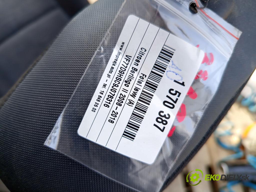 Citroen Berlingo II 2008-2018 1.6 hdi 90 hp manual 66 kW 1560 cm3 5- Sedadlo levý  (Sedadlo)