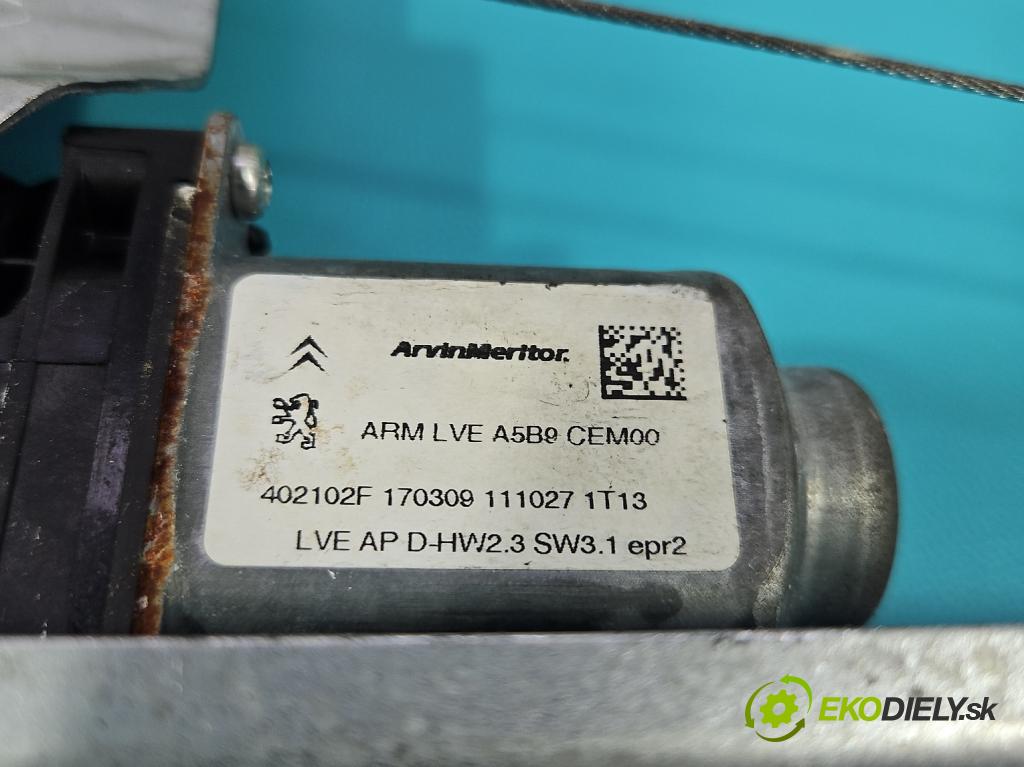 Citroen Berlingo II 2008-2018 1.6 hdi 90 HP manual 66 kW 1560 cm3 5- mechanizmus okna predné pravý 402102F