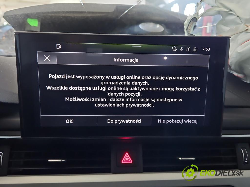 Audi A4 B9 2015-2024 2.0 TDI 190 HP automatic 140 kW 1968 cm3 5- Zobrazit: 8W1919620A (Prístrojová doska)