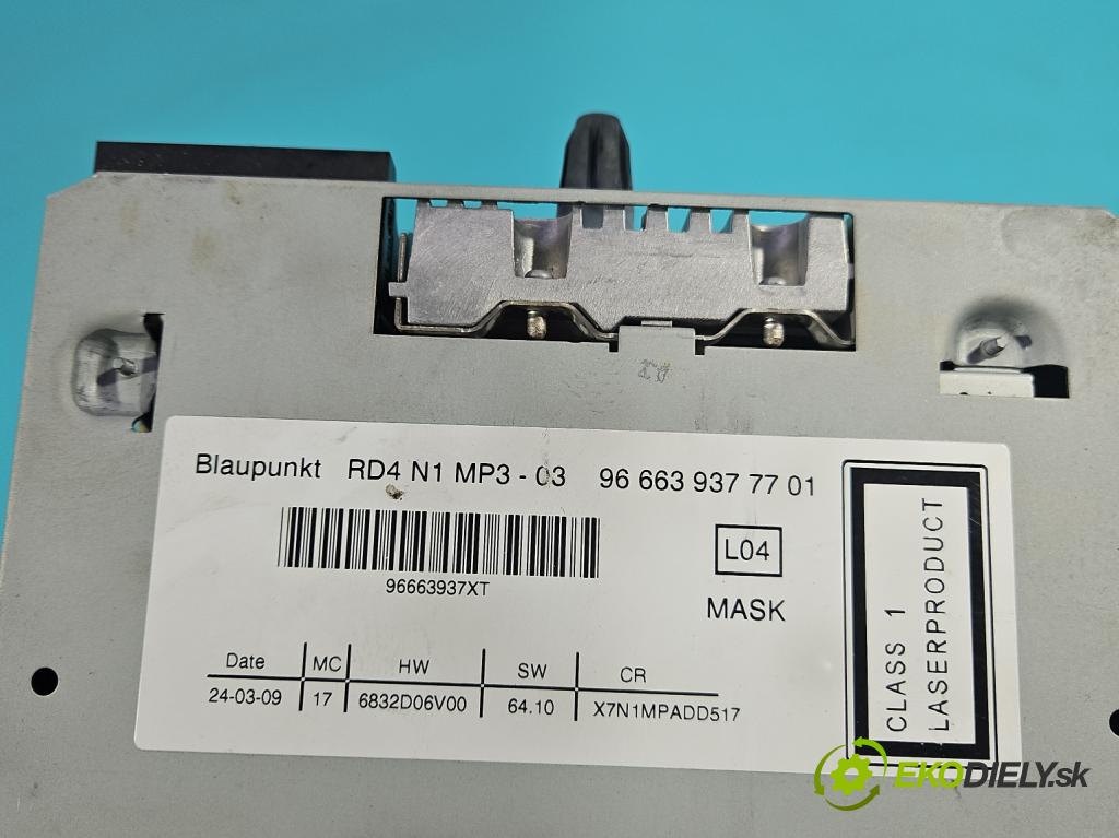 Citroen Berlingo II 2008-2018 1.6 hdi 90 HP manual 66 kW 1560 cm3 5- Radio originál 966639377701