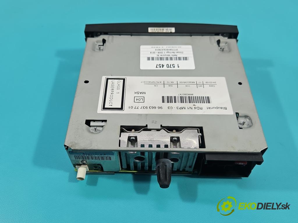 Citroen Berlingo II 2008-2018 1.6 hdi 90 HP manual 66 kW 1560 cm3 5- Radio originál 966639377701