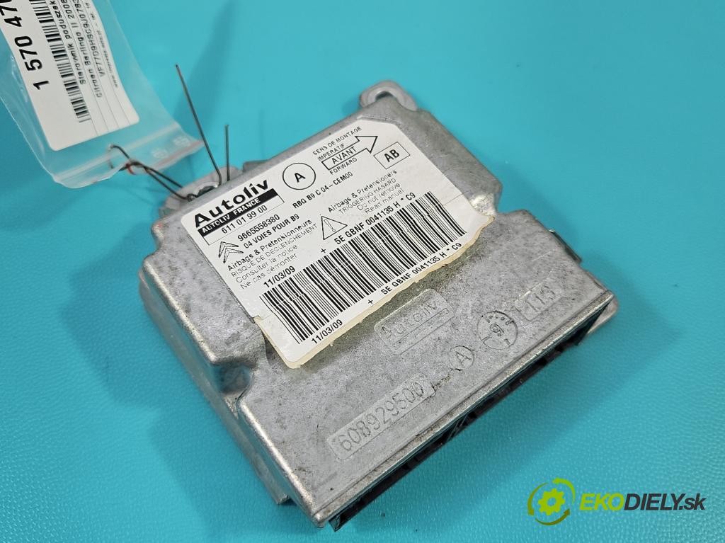 Citroen Berlingo II 2008-2018 1.6 hdi 90 HP manual 66 kW 1560 cm3 5- riadiaca jednotka vankúše: 9665558380